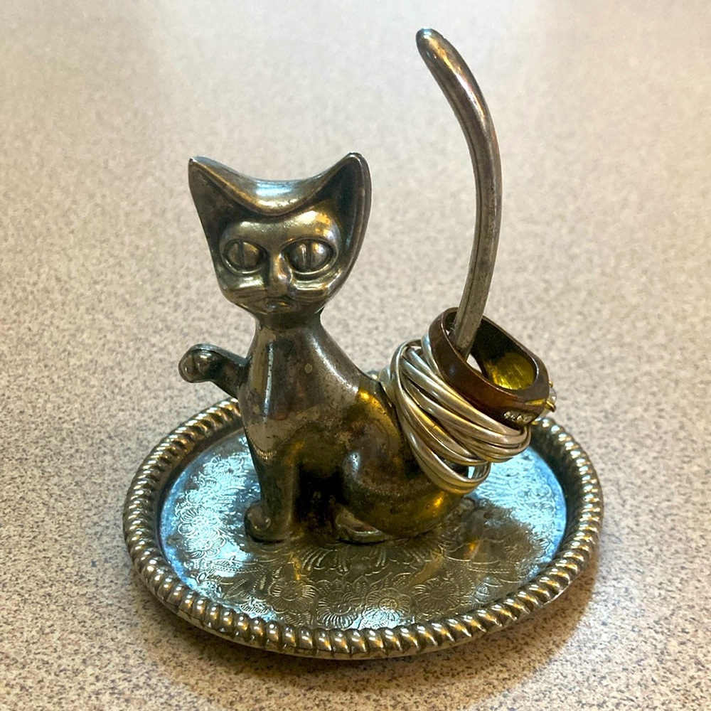Silver Cat Ring Holder